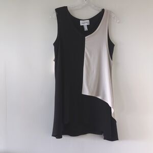 Joseph Ribkoff  Asymmetrical Sleeveless V-neck Tunic Size 8